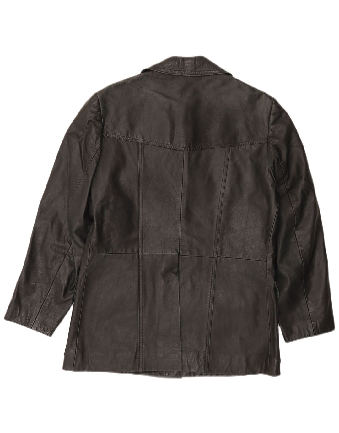 VINTAGE Chaqueta de cuero para hombre Reino Unido 38 Mediano Negro