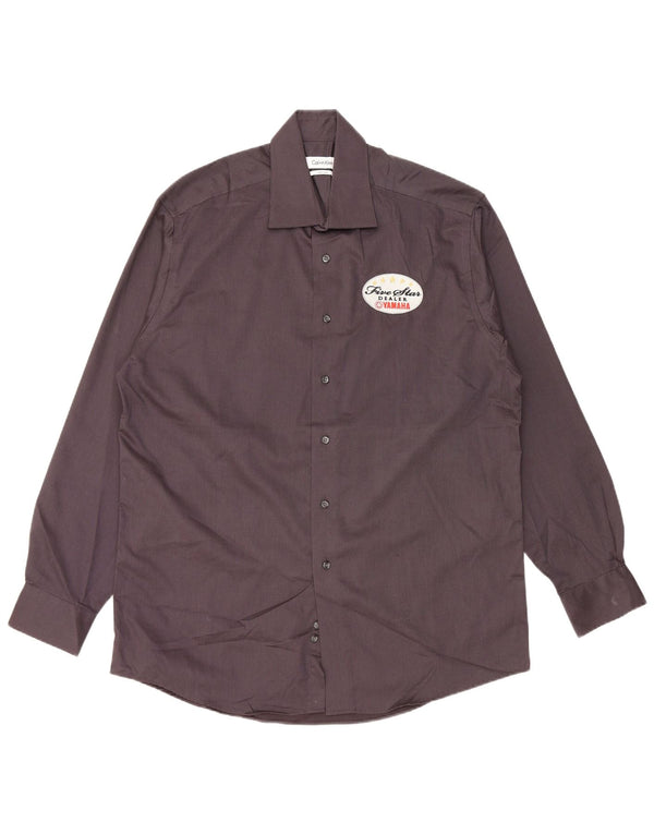 Camisa CALVIN KLEIN para hombre talla 15 1/2 16 Algodón moteado gris medio