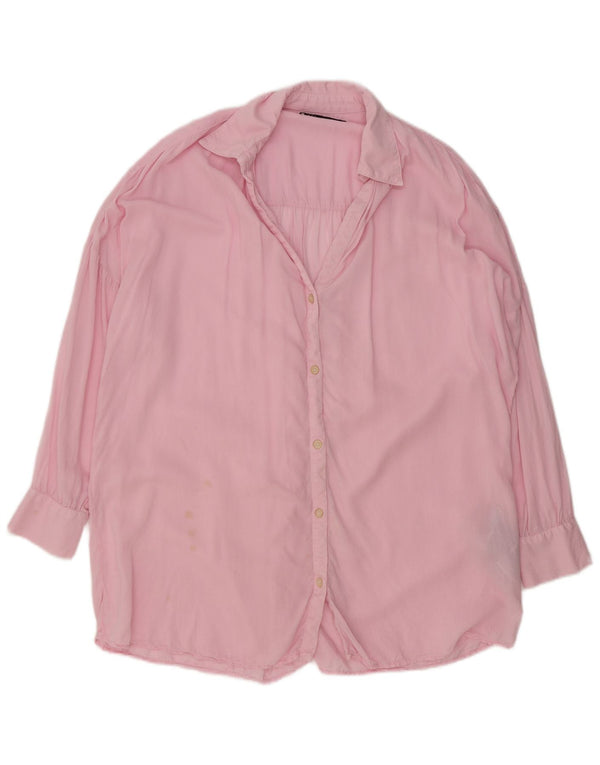Zara Mujer Camisa Oversize UK 6 XS Rosa Lyocell