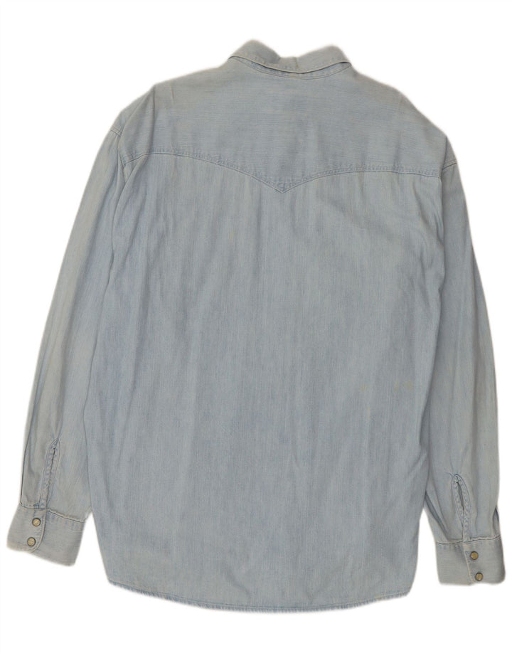 Camisa Vaquera Uniforme Hombre XL Algodón Azul