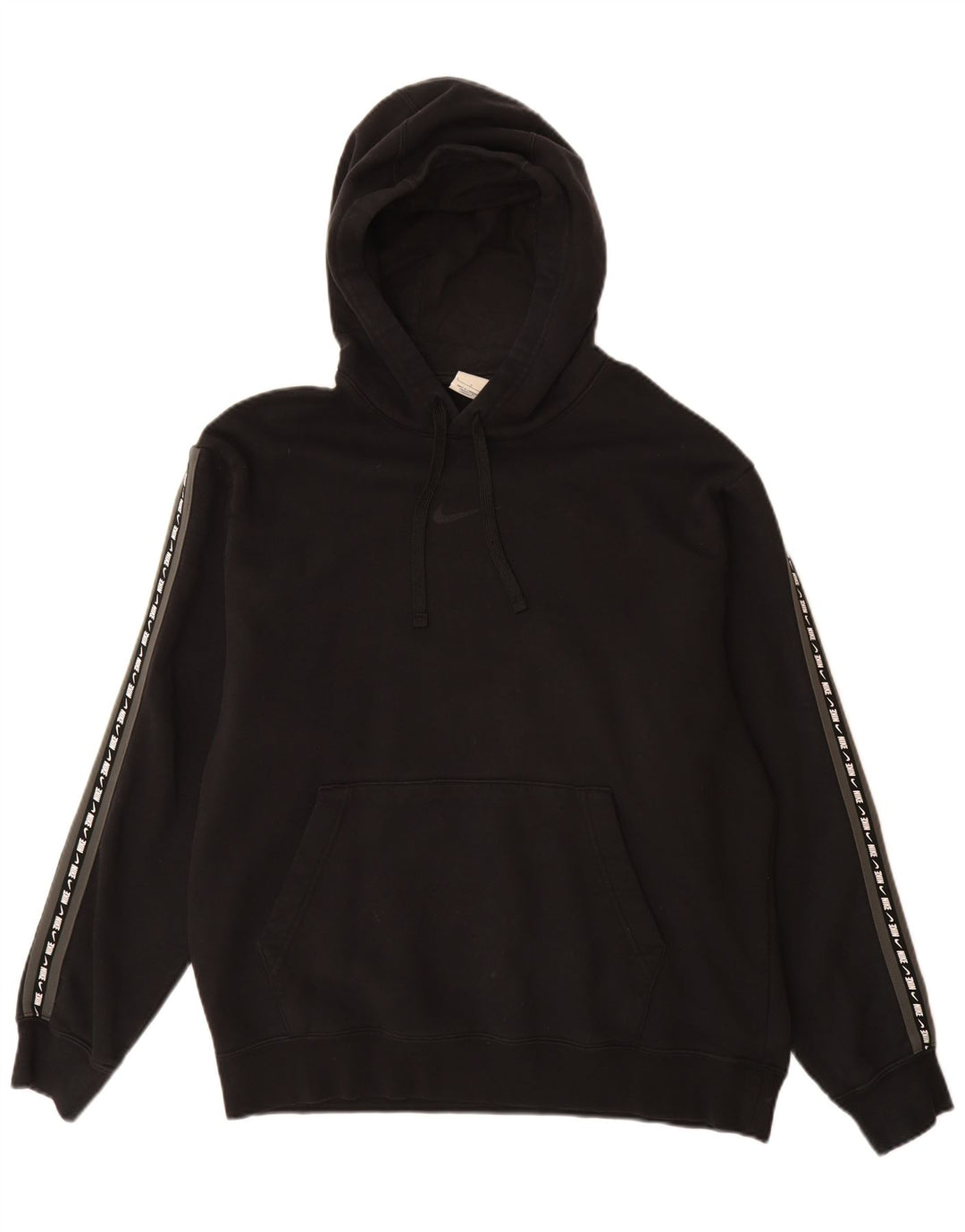 NIKE Sudadera con capucha gráfica para hombre, talla grande, algodón negro