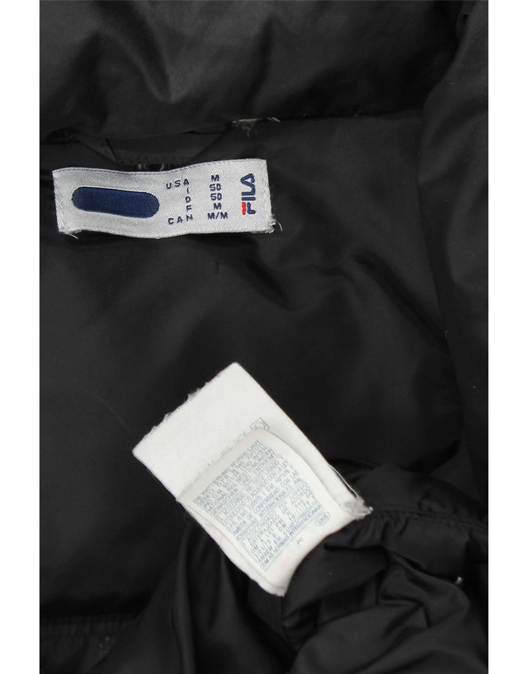 FILA Chaqueta acolchada con capucha para hombre UK 38 Medium Black Nylon