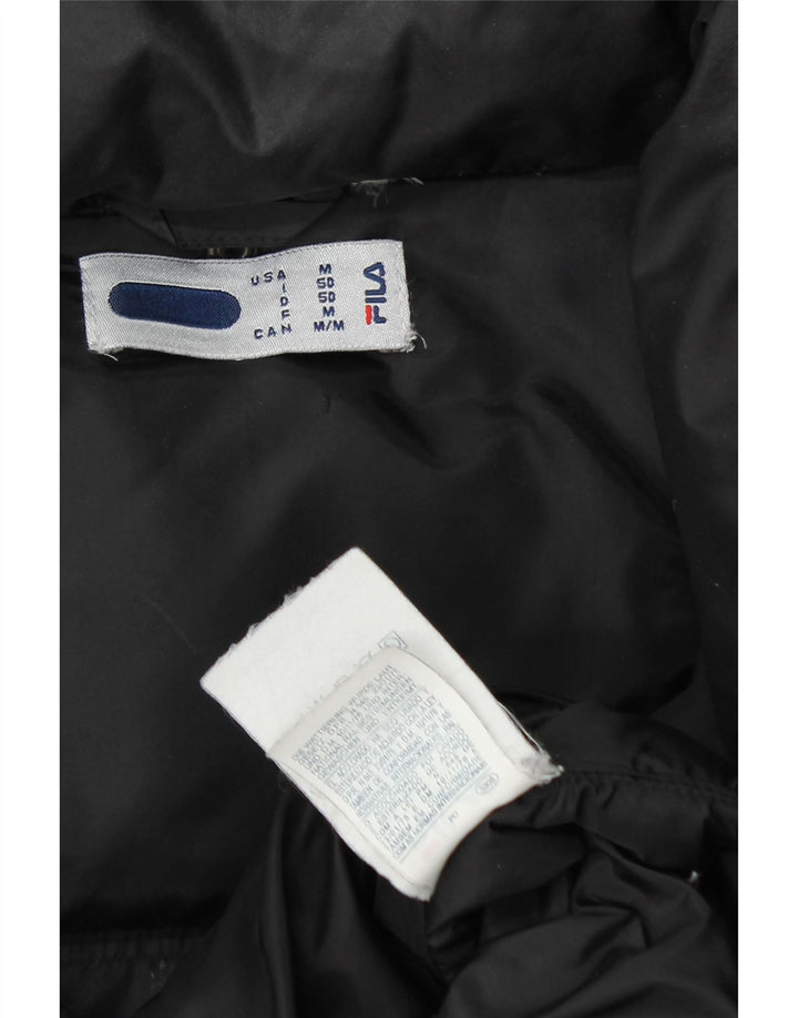 FILA Chaqueta acolchada con capucha para hombre UK 38 Medium Black Nylon