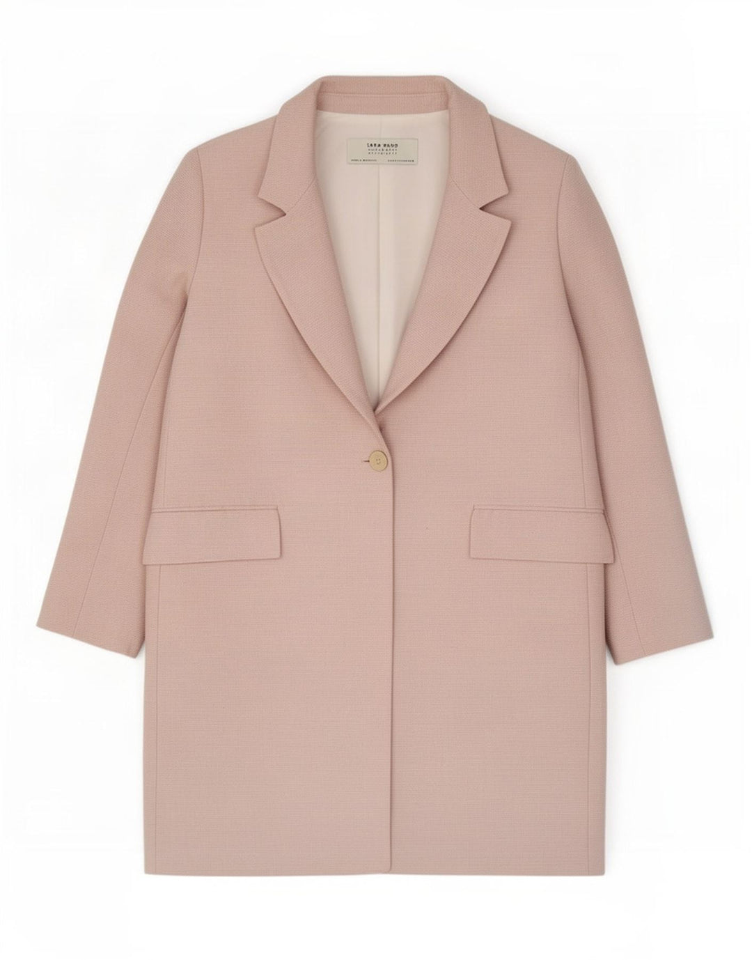 Zara Mujer Abrigo Extragrande UK 10 Pequeño Poliéster Rosa