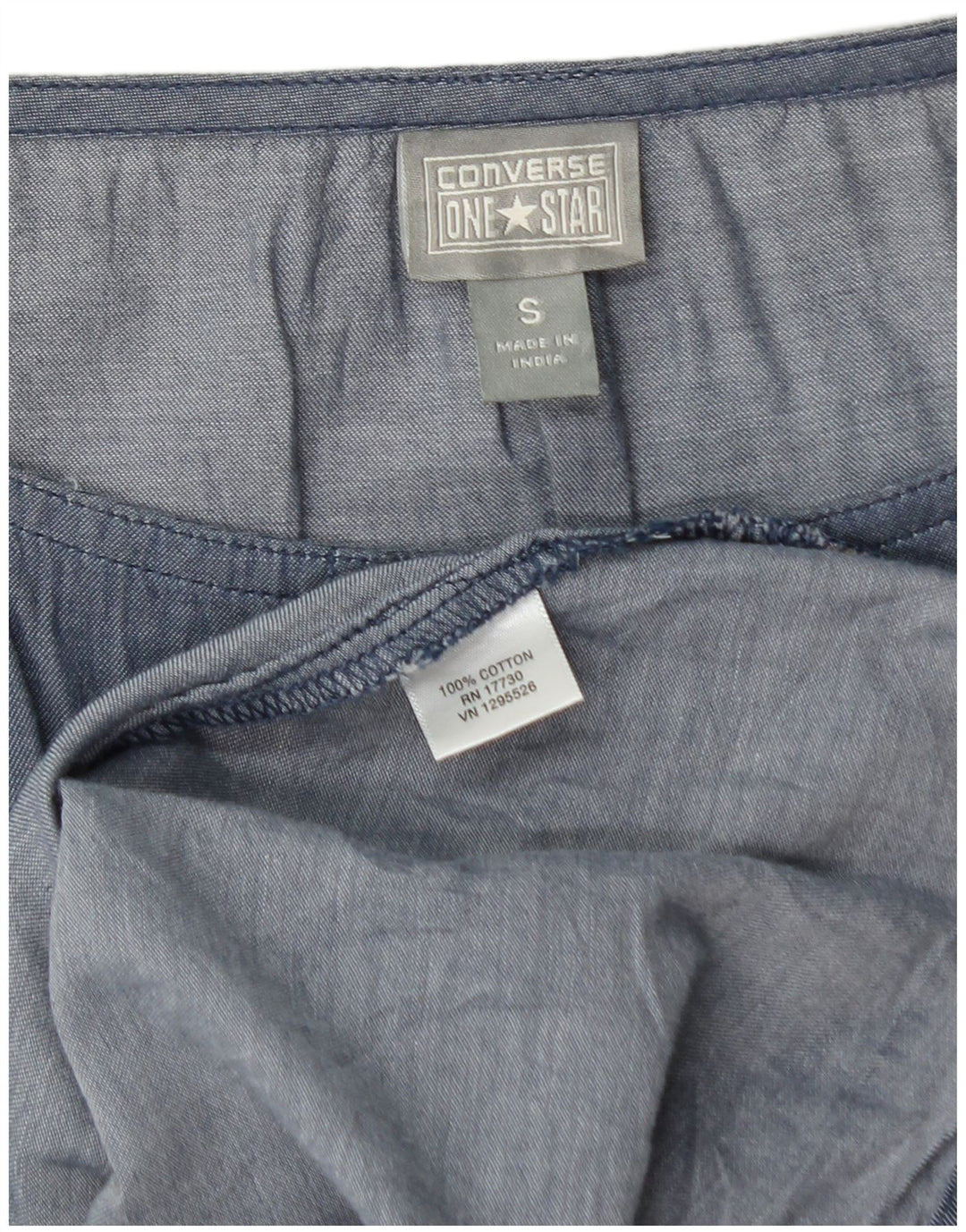 CONVERSE Vestido acampanado sin mangas para mujer UK 10 Small Blue Cotton