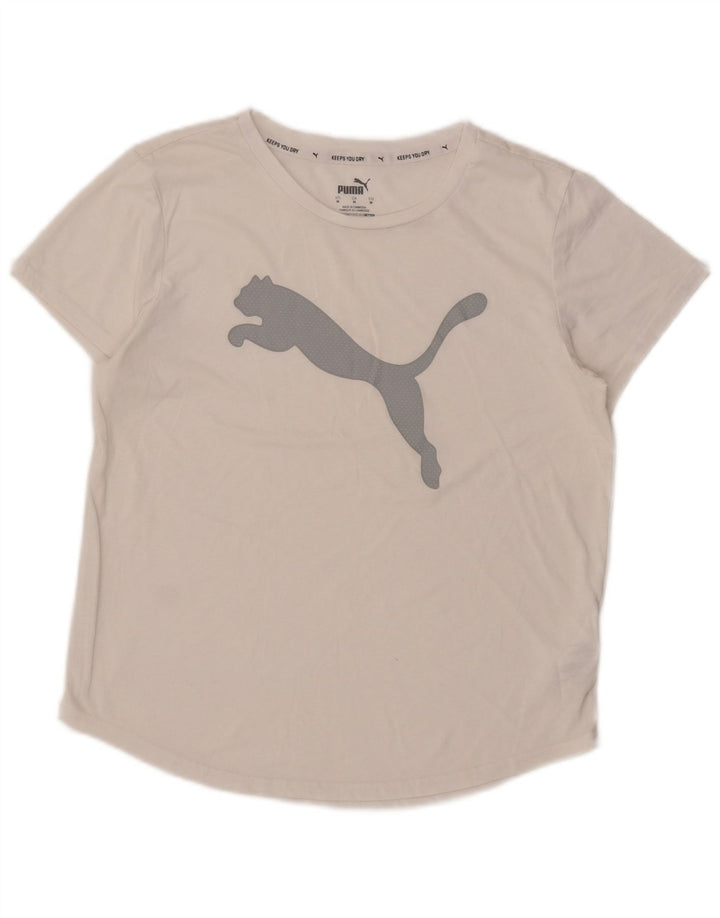 PUMA Camiseta gráfica para mujer Top UK 14 Medio Blanco Poliéster