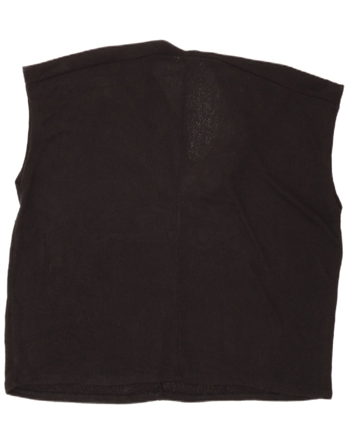 Zara Mujer Camiseta Sin Mangas Oversize Chaleco Grande Negro
