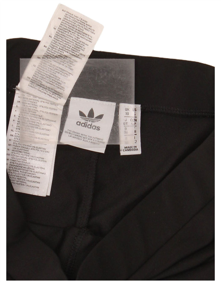 ADIDAS Leggings gráficos para mujer Reino Unido 10 Pequeño Poliéster negro