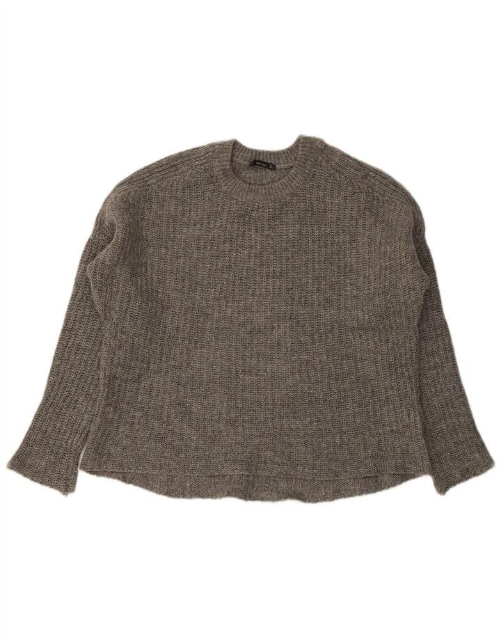 Zara Suéter De Cuello Redondo De Gran Tamaño para Mujer UK 44 Gris Medio