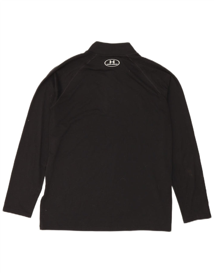 Under Armour Hombre Heat Gear Zip Neck Jersey Chándal Top Mediano Negro