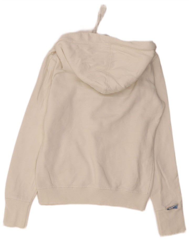 SUPERDRY Jersey con capucha gráfica para mujer UK 10 Small White Cotton