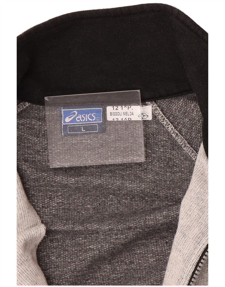 ASICS Chaqueta de chándal para hombre de algodón con bloques de color gris grande