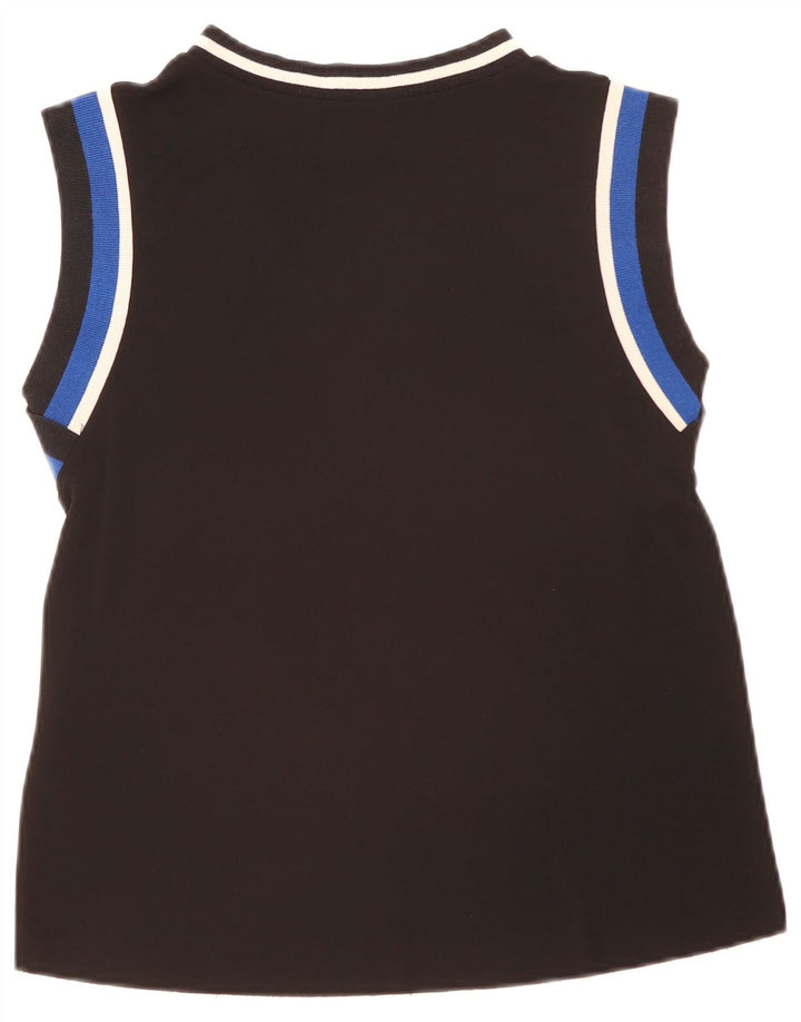 Zara Mujer Chaleco Top UK 44 Mediano Negro Colorblock