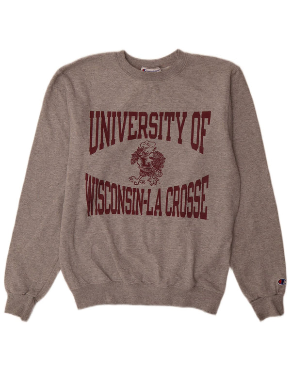 Champion University Of Wisconsin - Sudadera con gráfico para hombre, talla pequeña, color gris