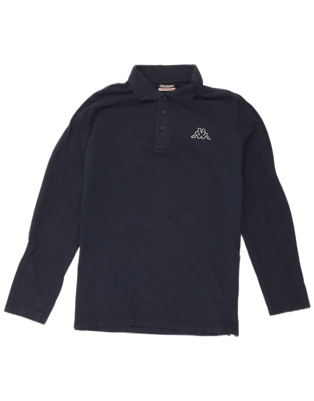 KAPPA Polo de manga larga para hombre de algodón azul marino medio