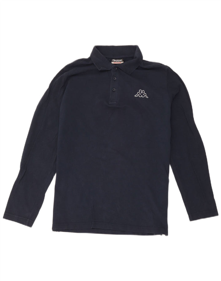 KAPPA Polo de manga larga para hombre de algodón azul marino medio