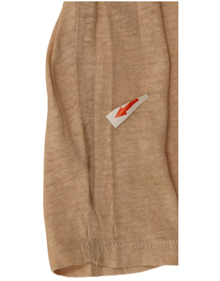 Zara Mujer Top Manga Larga UK 10 Small Beige