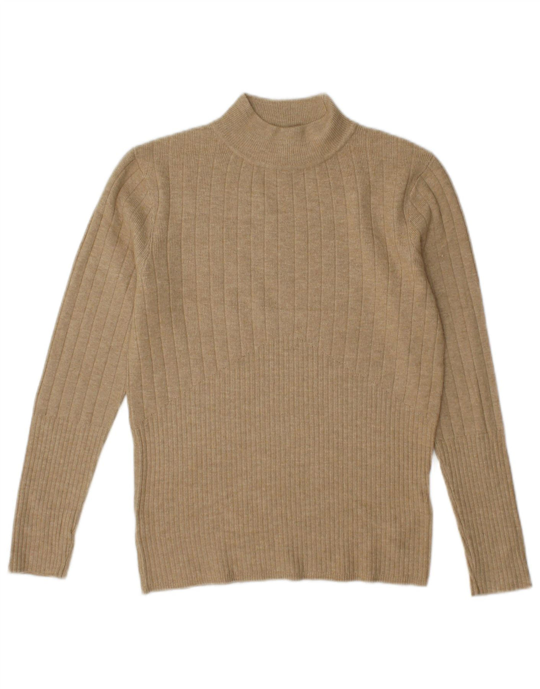 Marks & Spencer Jersey con Cuello Alto para Mujer UK 10 Small Viscosa Beige