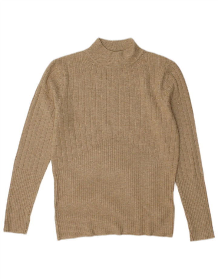 Marks & Spencer Jersey con Cuello Alto para Mujer UK 10 Small Viscosa Beige