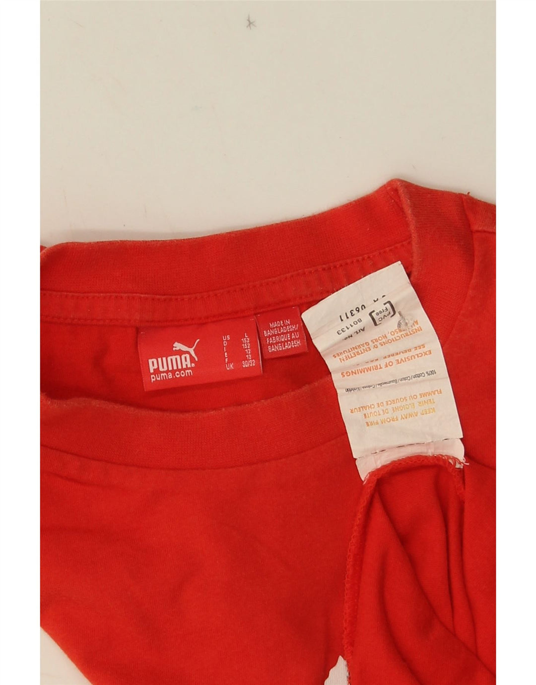 Puma Camiseta sin mangas gráfica para niños 11-12 años Algodón rojo