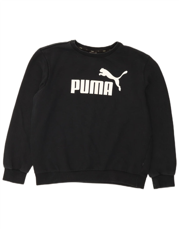 Puma Sudadera de gran tamaño con gráfico para mujer, talla 40, talla grande, algodón negro