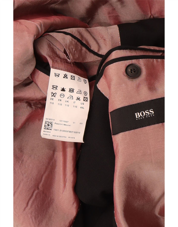 Hugo Boss Chaqueta Blazer de 2 Botones para Hombre US 46 3XL Lana Negra