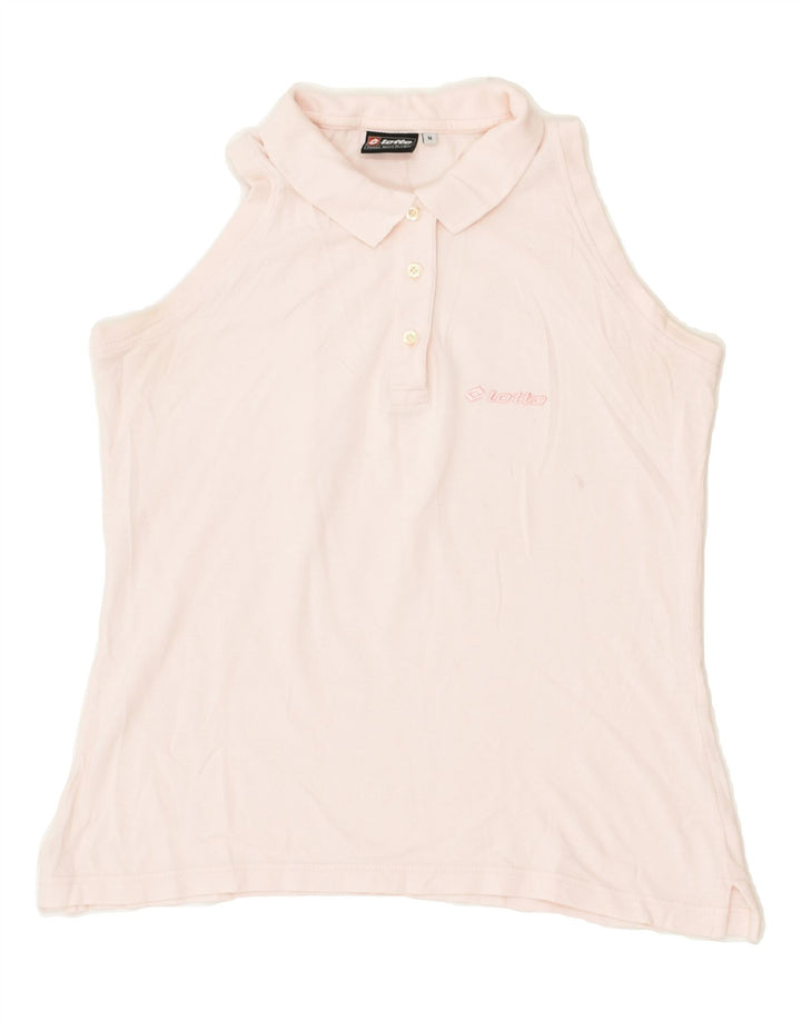 LOTTO Womens Sleeveless Polo Shirt UK 12 Medium Pink | Vintage Lotto | Thrift | Second-Hand Lotto | Used Clothing | Messina Hembry 