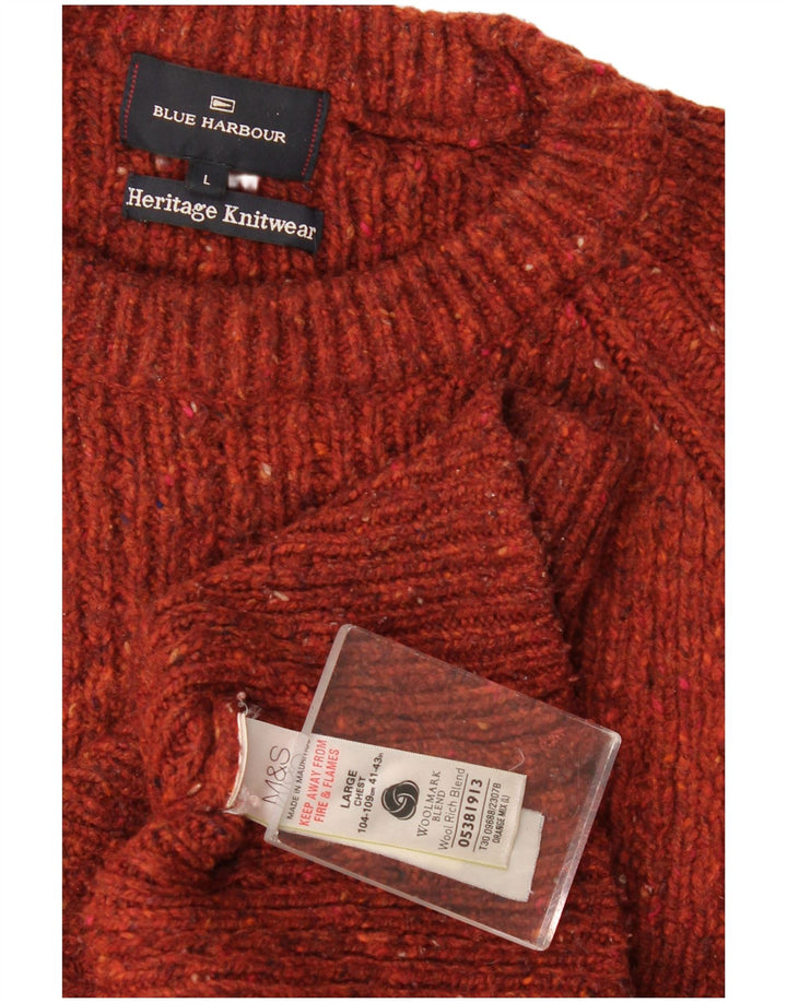 Marks & Spencer Jersey Autograph con cuello barco para hombre, talla grande, color naranja
