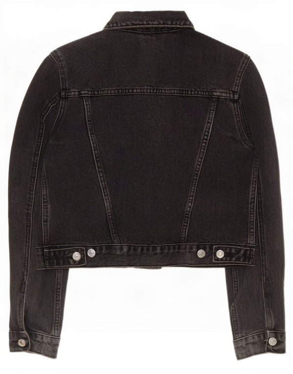 Topshop Chaqueta vaquera corta para mujer UK 8 Small Algodón negro