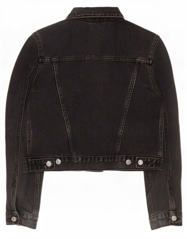 Topshop Chaqueta vaquera corta para mujer UK 8 Small Algodón negro