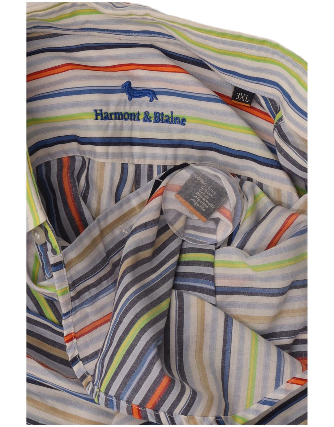 Camisa de hombre Harmont & Blaine 3XL Algodón a rayas multicolor