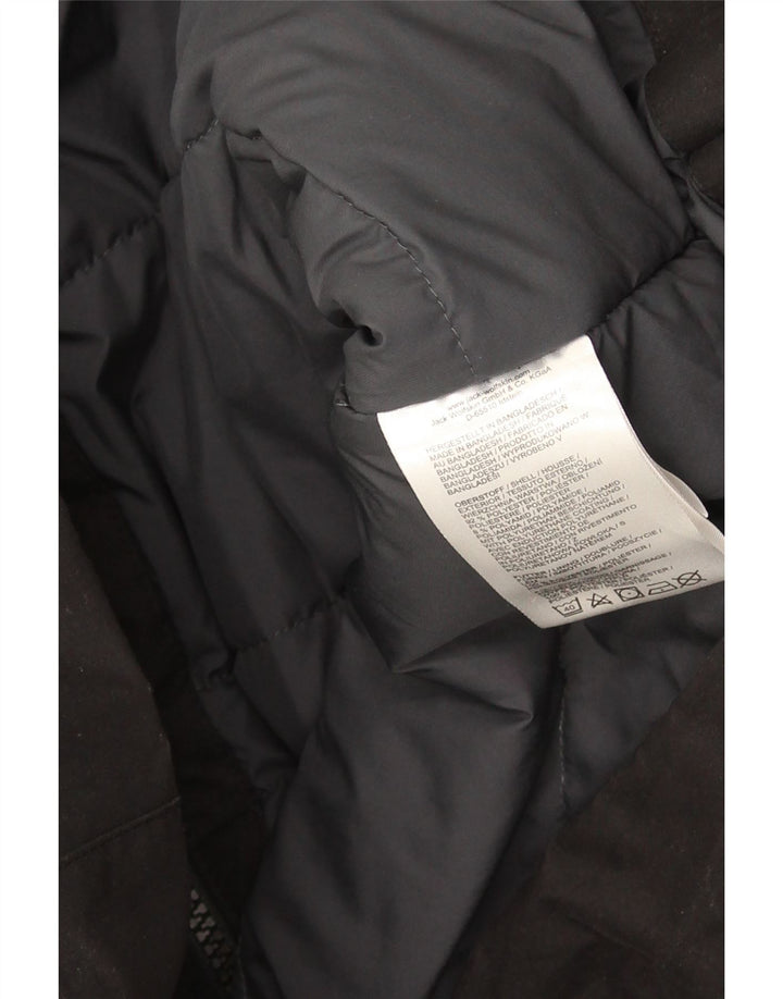 Jack Wolfskin Abrigo cortavientos con capucha para mujer UK 46 Grande Poliéster negro