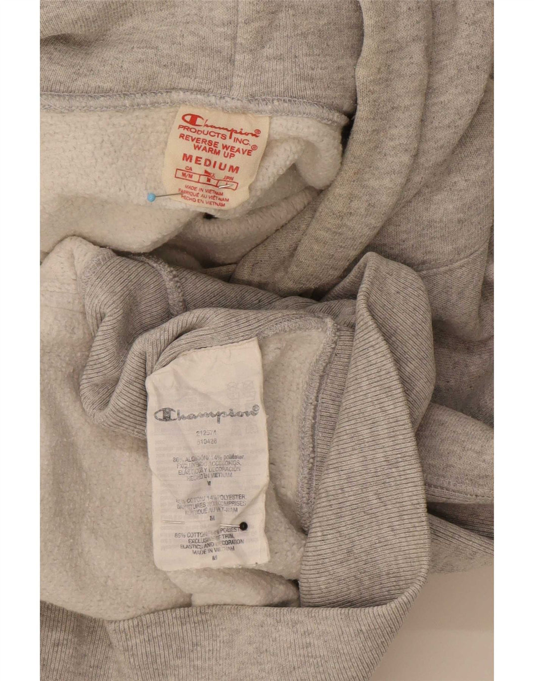 Champion Sudadera Con Capucha Y Estampado De Tejido Inverso De Algodón Gris Medio Hombre