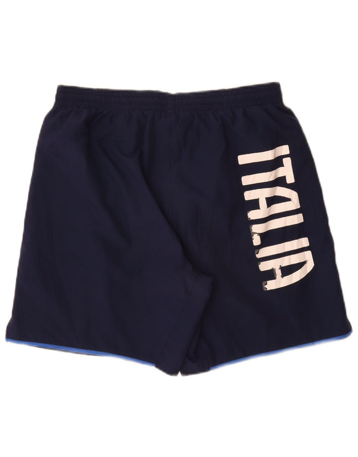 Puma Mens Italia Graphic Sport Shorts Pequeño Azul Marino Poliéster
