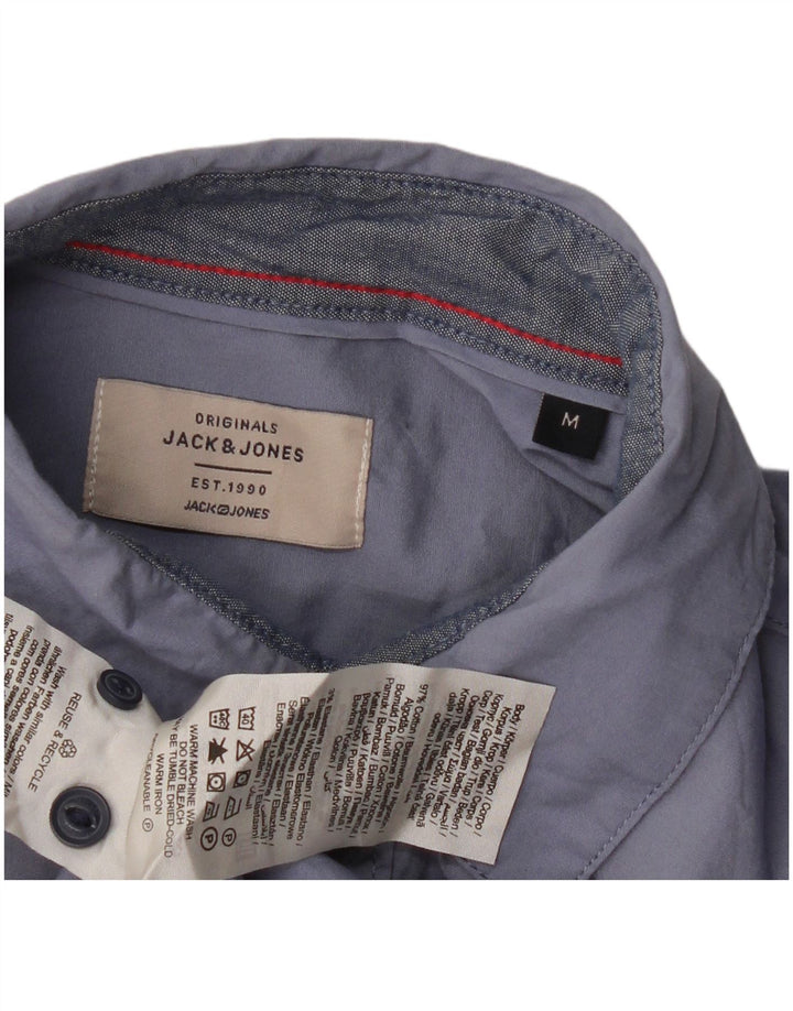 JACK & JONES Camisa Hombre Azul Medio Algodón