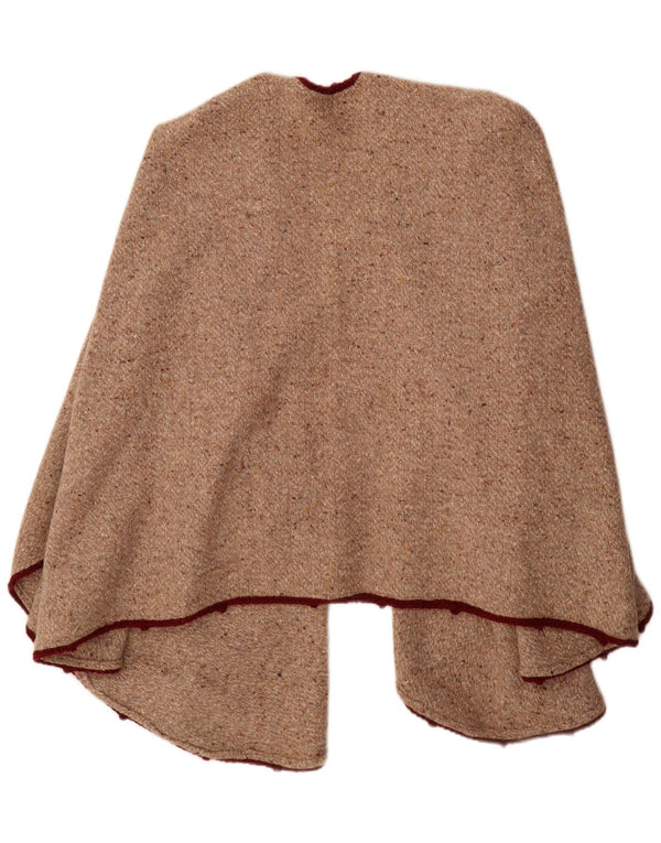 Vintage hombres Poncho Cardigan suéter un tamaño beige moteado