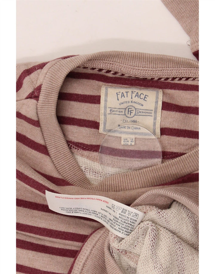 FAT FACE Sudadera extragrande para mujer, talla 40, talla mediana, color rosa a rayas