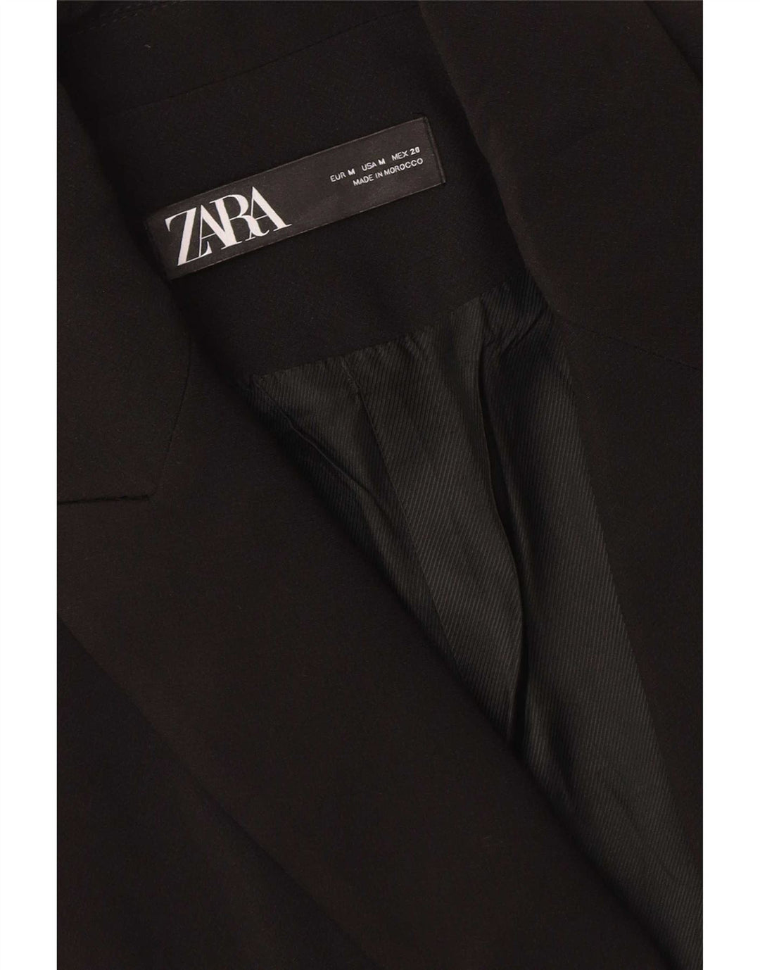Zara Mujer Chaleco Largo UK 44 Medio Negro Poliéster