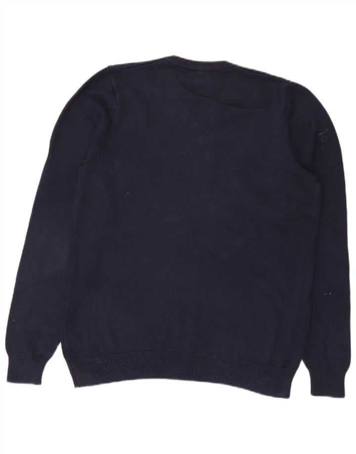 Marks & Spencer Suéter con Cuello en V para Hombre Algodón Azul Marino Mediano