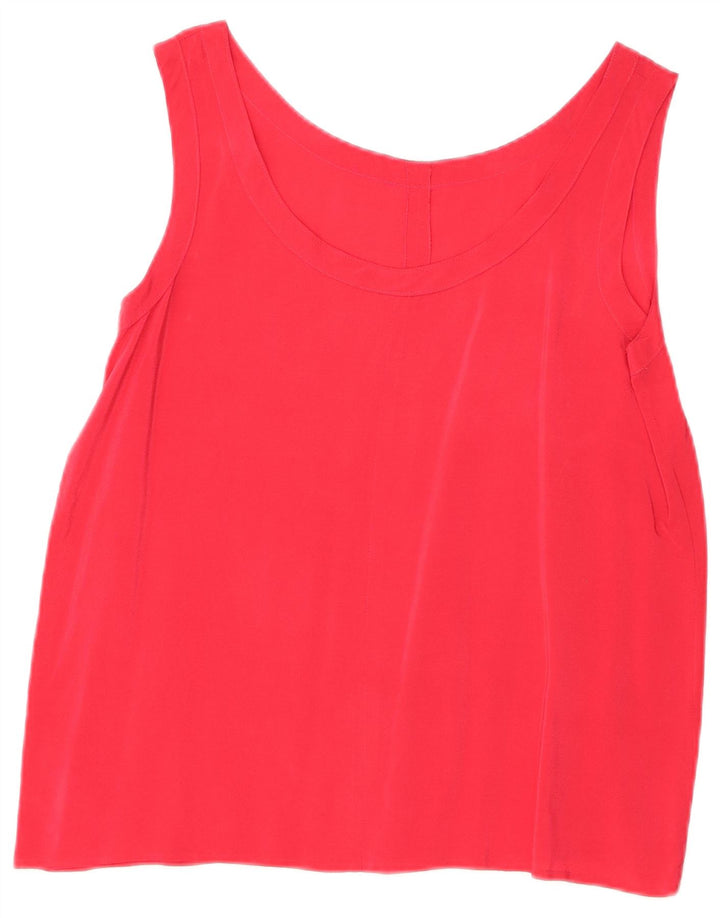 Vintage mujer chaleco top Reino Unido 12 rosa medio