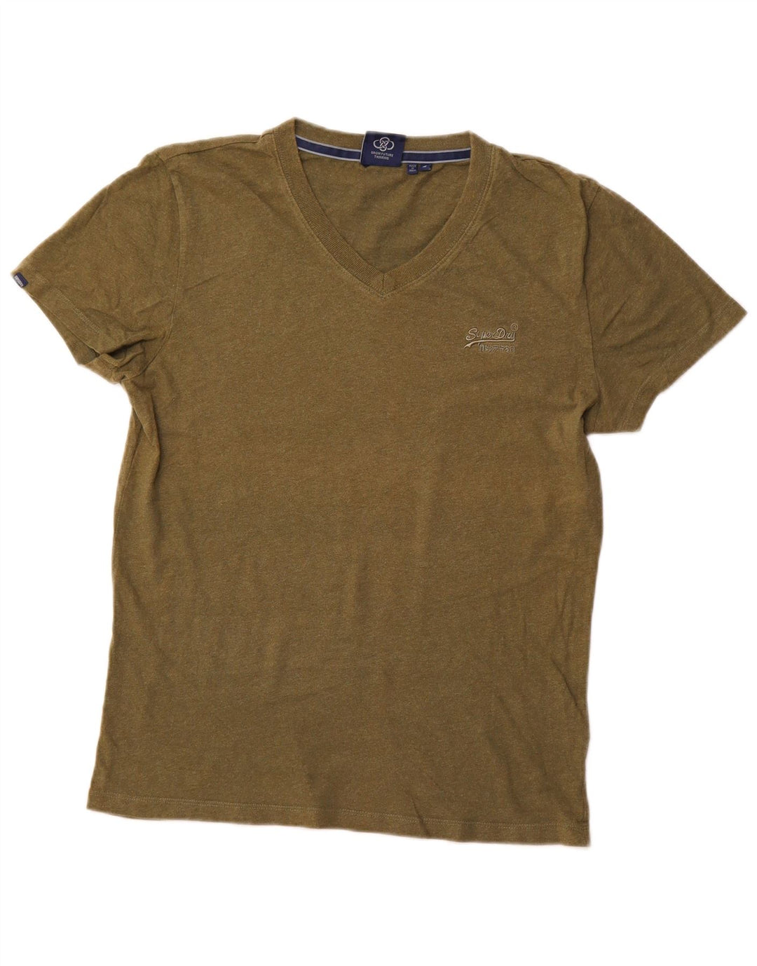 Superdry Hombre Camiseta Top Algodón Verde Medio