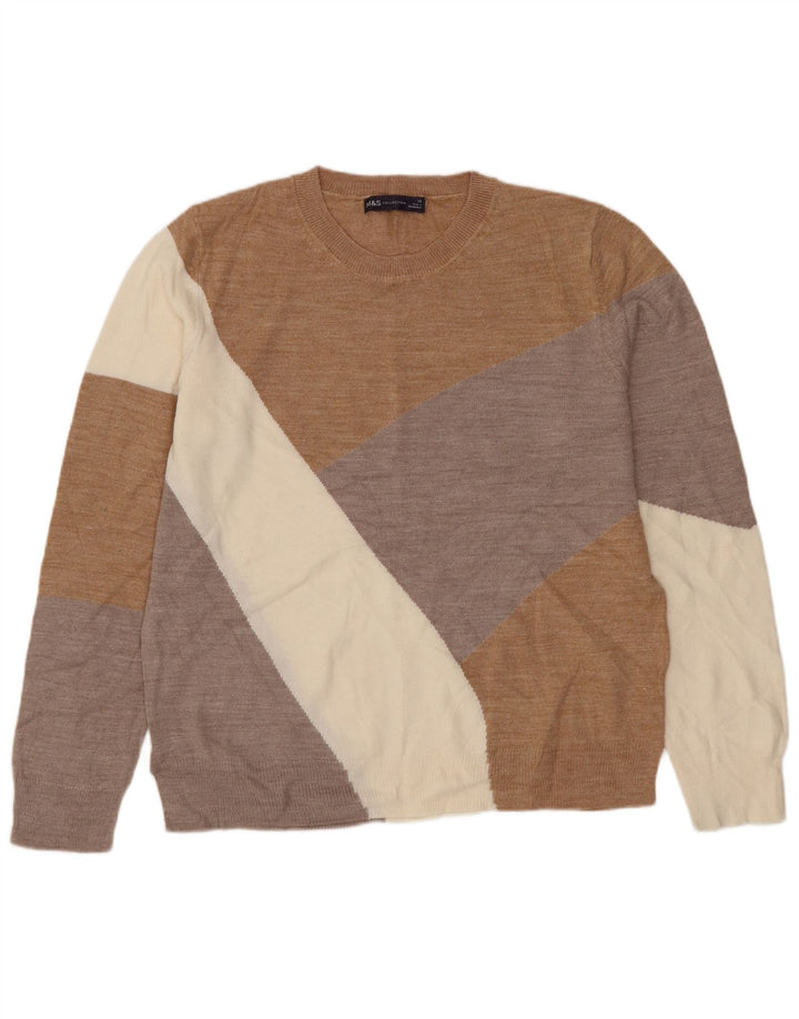 MARKS & SPENCER Suéter tipo jersey con cuello redondo para mujer UK 40 Marrón medio