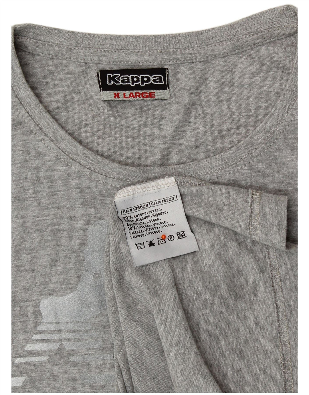 KAPPA Camiseta gráfica para mujer Top UK 18 XL Algodón gris