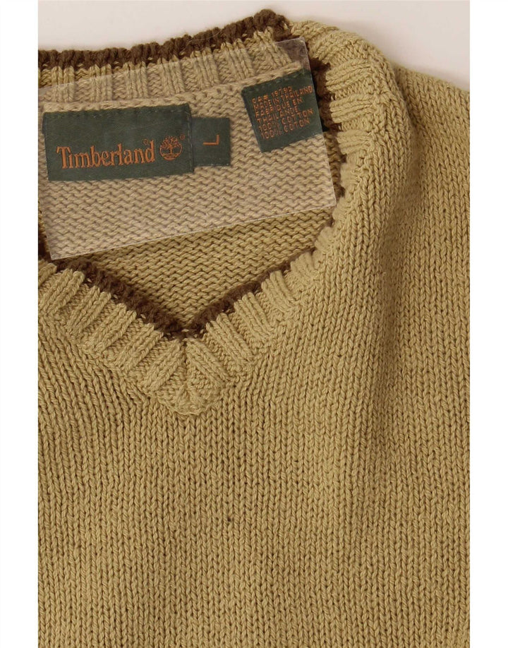 Timberland - Jersey con cuello en V para hombre, talla grande, algodón verde