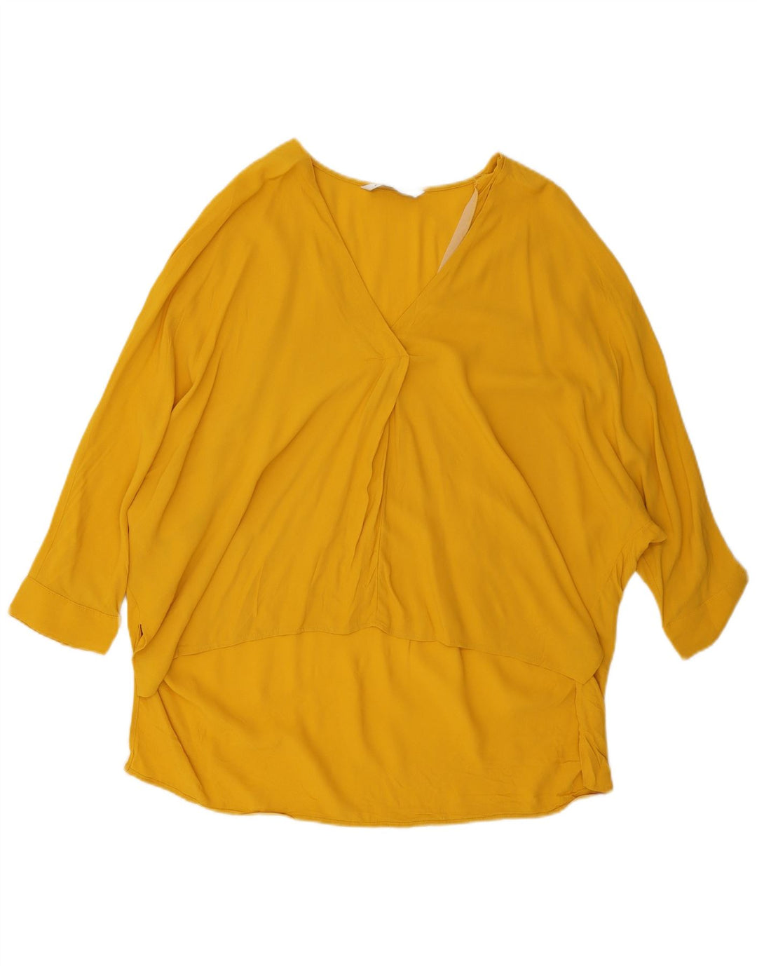 Zara Blusa extragrande de manga 3/4 para mujer UK 44 Medio Amarillo