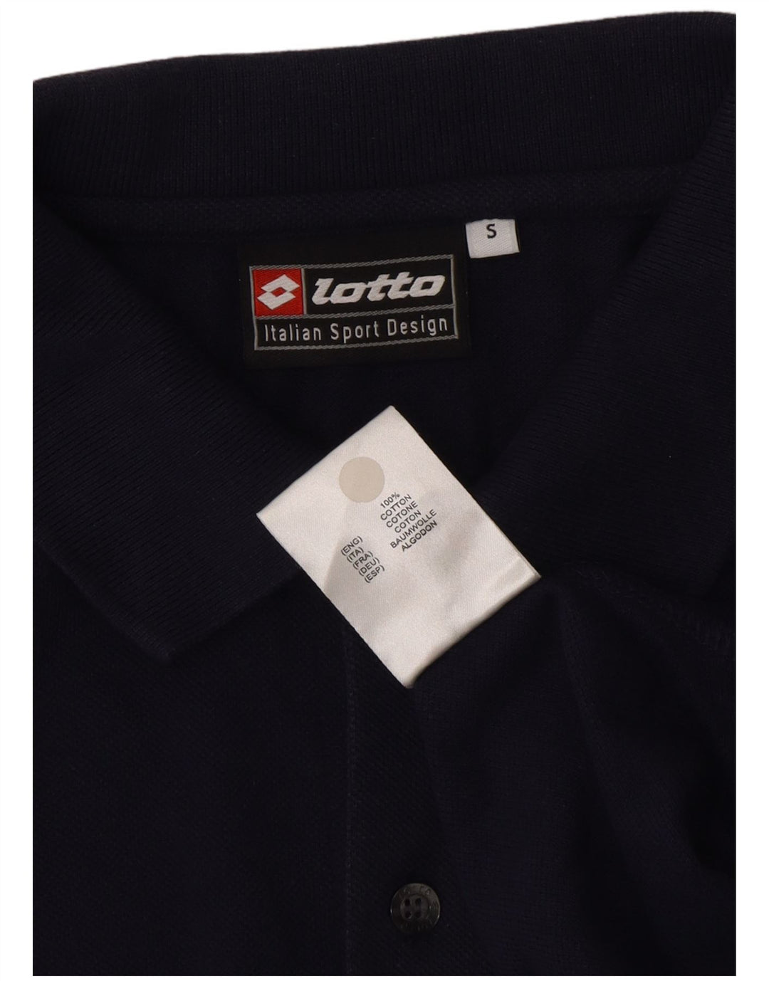 LOTTO Camisa Manga Corta Hombre Small Azul Marino Algodón