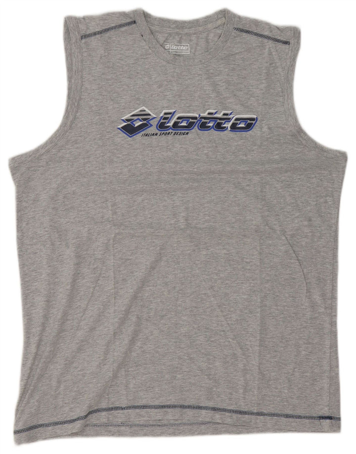 Lotto Camiseta Sin Mangas Con Gráfico Para Hombre 2XL Gris Moteado