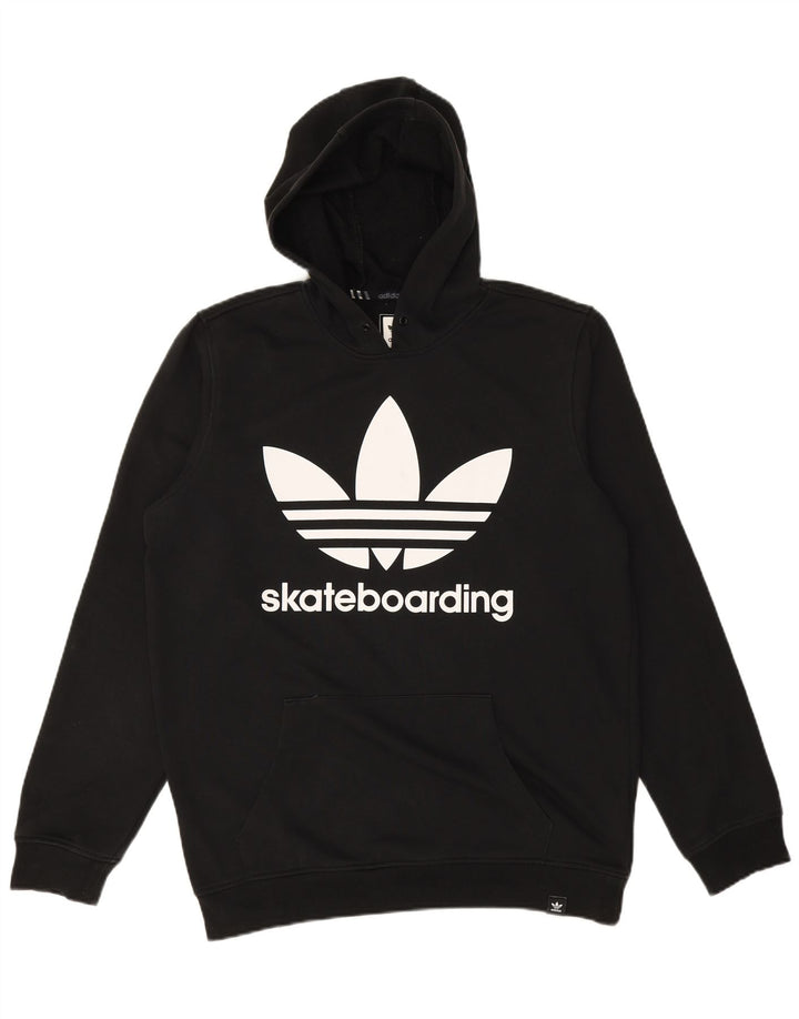 ADIDAS Hombre Skateboarding Graphic Sudadera con capucha Jumper Medium Negro Algodón