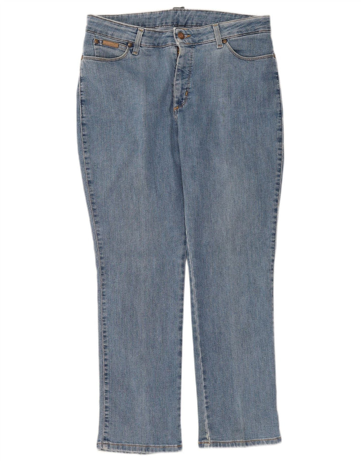 Vaqueros Wrangler Mujer Rectos W34 L28 Azul Algodón