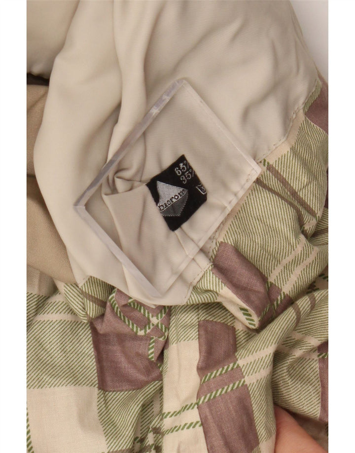 Vintage mujer gabardina Reino Unido 12 medio beige sintético